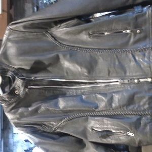 Genuine leather jacket men's